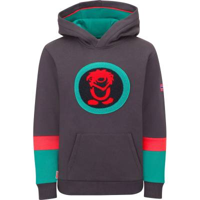 TROLLKIDS Детски суичър Trollkids Kid's Troll Sweater XT Hoodie - Black / Dark Cyan / Chili Red - размер 98 (EU) (704-5513-0511)