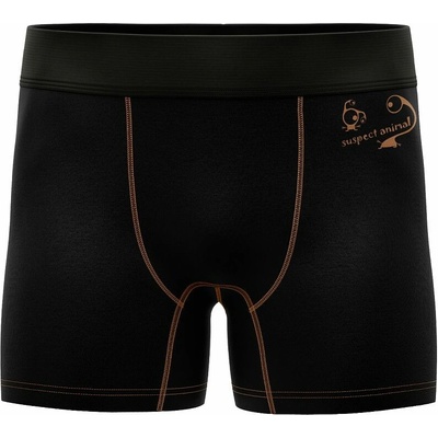 Suspect Animal dětské funkční trenýrky KEEP CALM černá Bamboo Ultra hnědá