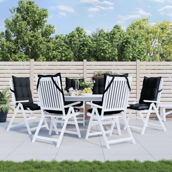 vidaXL Възглавници за стол с висока облегалка 6 бр черни Оксфорд плат (377625)