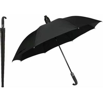 Unisex holový dáždnik s plastovým obalom čierny