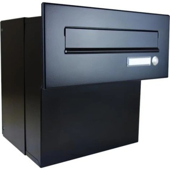DOLS F-042 ČD-2 RAL9005 - poštová schránka na zamurovanie, s menovkou a zvončekovým tlačidlom, čierna