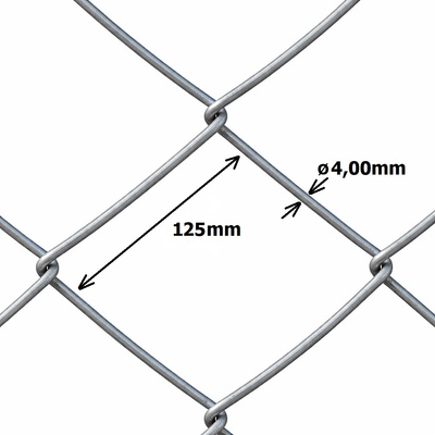 Pletivo oborové, výška 250 cm, oko 125x125 mm, drôt 4,0 mm, pozinkovaný drôt, dĺžka 10 m
