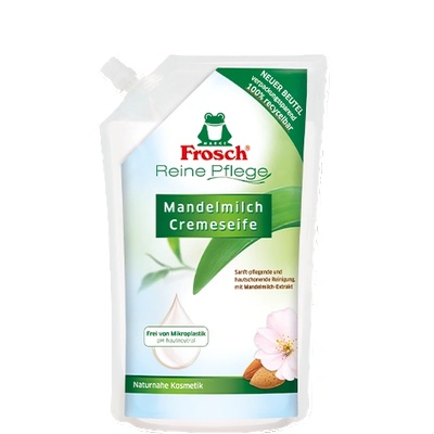 Frosch Пликче за пълнене на кремообразен сапун Frosch Almond бадемово мляко500МЛ (1516848)