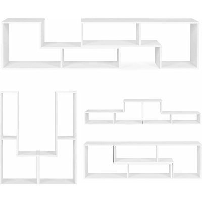 ModernHome Moderná modulárna knižnica 4 police, geometrická ModernHome
