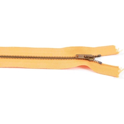 Nedeliteľný kovový starokovový zips č.3 viac farieb - dĺžka (10 - 20 cm) 18 cm Oranžová