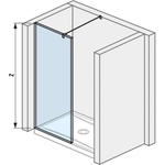 Jika Pure - Душ стена 80 см, Jika Perla Glass, прозрачно стъкло H2684200026681 (H2684200026681)