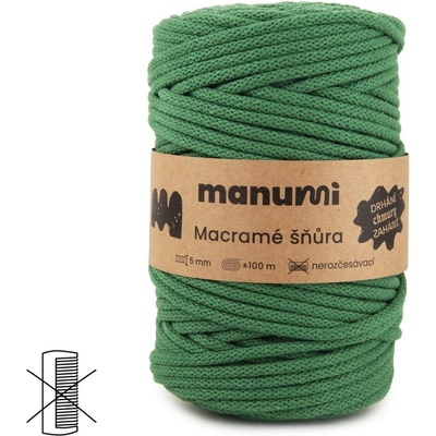 Manumi Macramé šňůra 5mm zelená - 1 ks