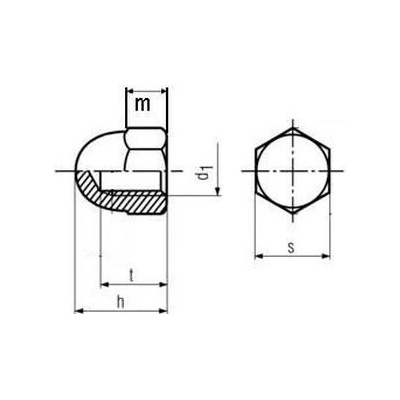 matice M6 ZINEK /6/ klobouková uzavřená DIN 1587 – Zboží Mobilmania