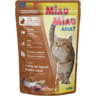 Miau Miau Cat králičie v omáčke 24 x 100 g