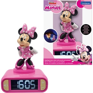 Lexibook Lexibook, Disney Minnie, Minnie Night Light Alarm Clock, Sounds and Melodies, LCD Screen with Backlight, Luminous, Snooze, Pink, RL800MNLXB (RL800MNLXB)