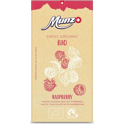Munz Bílá čokoláda maliny Bio 100 g