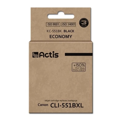 Actis Мастило Actis KC-551Bk (заместител за Canon CLI-551BK, стандартно, 12 ml, черно) (KC-551Bk)