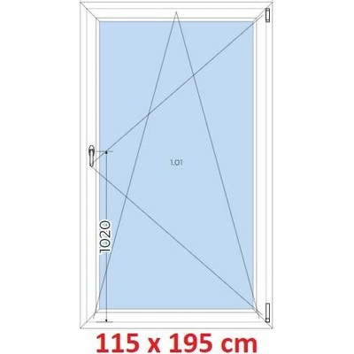 Soft Plastové okno 1150 x 1950 mm otevíravé a sklopné Dub bahenní