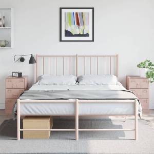 vidaXL Нощни шкафчета, 2 бр, розови, 34, 5x39x62 см, стомана (841778)