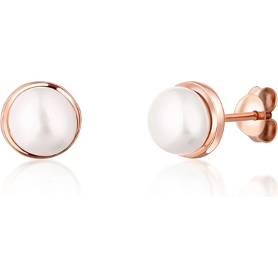 JwL Luxury Pearls pozlátené náušnice s riečnou perlou JL0736