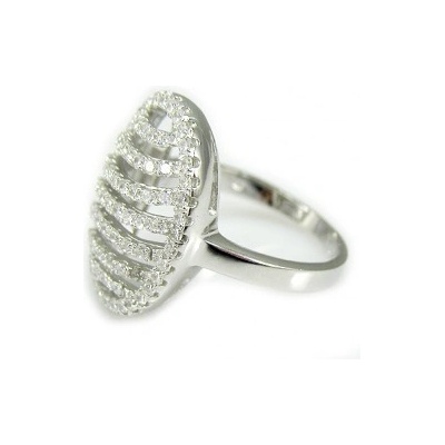 MEUCCI SS19R Stříbrný prsten s čirými kameny