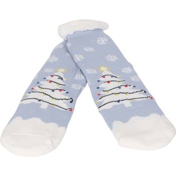 Image 1 of Мъжки коледни чорапи в светлосиньо с елха