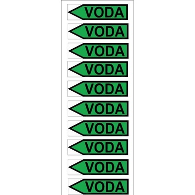DUKO VODA šipka vlevo Formát: arch 10 ks - 26 x 100 mm