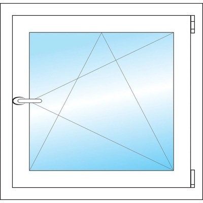 OKNA HNED Plastové okno 67x65 cm (670x650 mm) bílé otevíravé a sklopné pravé