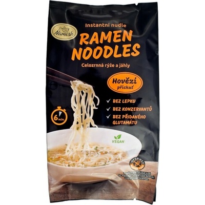 Ňamish Instantné rezance celozrnná ryža a pšeno hovädzie bez lepku 57 g