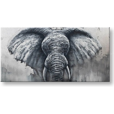 Maľovaný obraz na stenu SLON 140x70 cm - 140×70 cm / Klasický 2 cm
