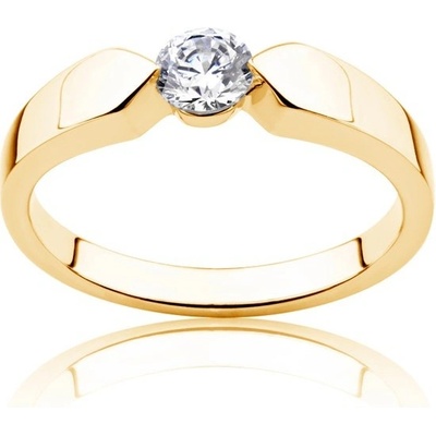 Savicki Zásnubný prsteň Minimalism žlté zlato diamant PI Z D 00005