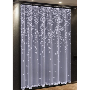Metrážová žakarová záclona M83 - Padající květy - výška 240 cm