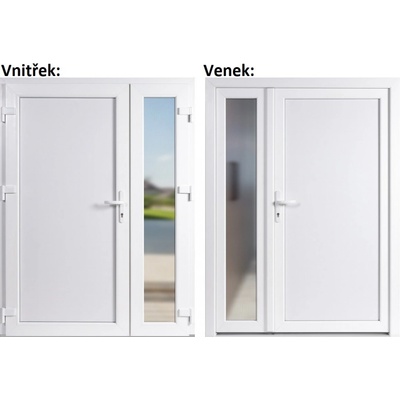 Soft dvoukřídlé plné+Sklo Nisip bílá levé 150 x 200 cm
