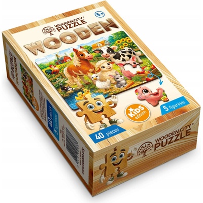 WOODEN CITY Drevené Zvieratká zo zelenej farmy 40 dielov