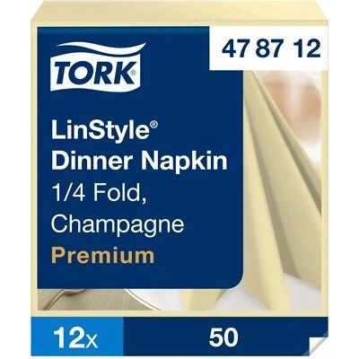 TORK Ubrousek na večeru Linstyle® champagne z netkanej textílie 33x33 cm 478712/PAK