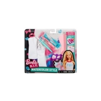 Mattel Panenka Barbie D.I.Y. Akvarelové bílo-růžové návrhářství