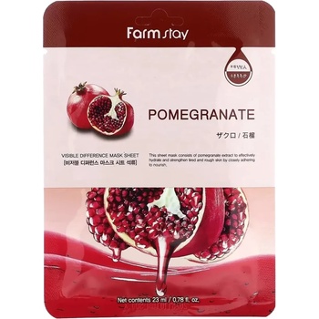 Farmstay Visible Difference Mask Sheet Pomegranate - Успокояваща текстилна маска с нар 1бр/23мл