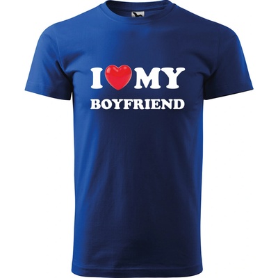 Sablio Tričko s potiskem I love my boyfriend modré