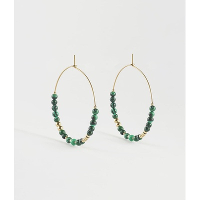 ZAG Bijoux Oceľové kruhové náušnice pozlátené jemným zlatom SEC6894-01GRN