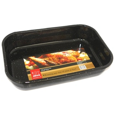 Румънски емайл РЯ-Тава правоъгълна 36x24xh7cm ЧЕРНА (141FPIC/36) (016034)