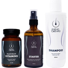 Head and Beard Set "NON-INVASIVE" Starter sprej na podporu růstu vlasů 100 ml + Vitamíny na podporu růstu vlasů 60 tab + Šampon na podporu růstu vlasů 200 ml