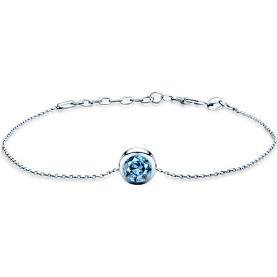 SAVICKI Náramok s príveskom biele zlato s modrým laboratorním diamantem 0.5 ct - TJ-B02-BR-050-LABBLUE-B