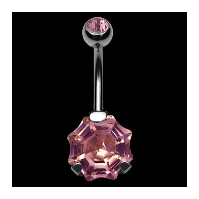 Steel Edge ocelový piercing do pupku SEDFSC60 rose