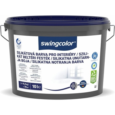 Swingcolor Silikátová farba interiérová snehobiela 10 l