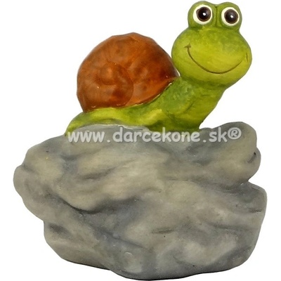 Záhradná dekorácia slimák na kameni 13,5cm