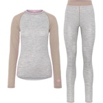 Kari Traa Дамско мериносово термобельо Kari Traa Women's Kaia Set Merino base layer - Light Grey Melange (115-2569-0113)