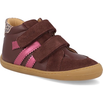 Develab barefoot dětské kotníkové boty Midcut 2 Burgundy vínové