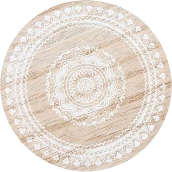 Кръгла дървена подложка за чаша в летен винтидж стил