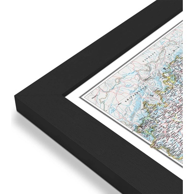 National Geographic Itálie - nástěnná mapa Classic 60 x 85 cm Varianta: mapa v dřevěném rámu, Provedení: Pegi černý