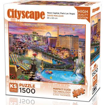 KS Games - Puzzle Neon Capital, Paris Las Vegas - 1 500 piese