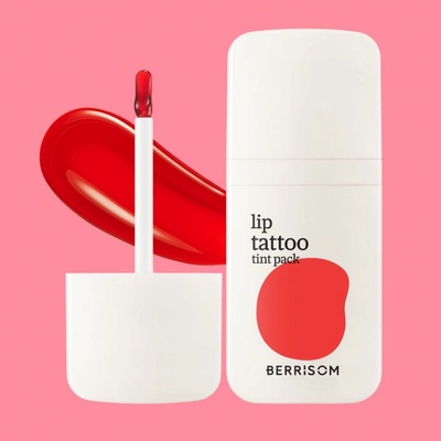 Berrisom Water Plumping Lip Tattoo 05 Scarlet Red Dlouhotrvající hydratační slupovací tint na rty 6 g