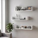 TopMebel Комплект от 3 стенни рафта Dark TopMebel от меламин в бял цвят 60x15x12cm