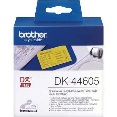 Papírová role Brother DK44605, 62mm x 30.48m, žlutá, snímatelná, 1 ks