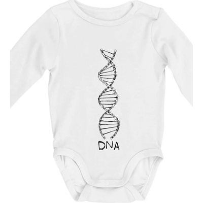 Cyklistovo DNA Body dojčenské s dlhým rukávom dlouhý rukáv biele