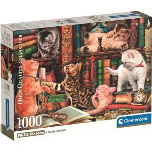 Clementoni Пъзел Clementoni от 1000 части - Любопитни мустачки (37107)
